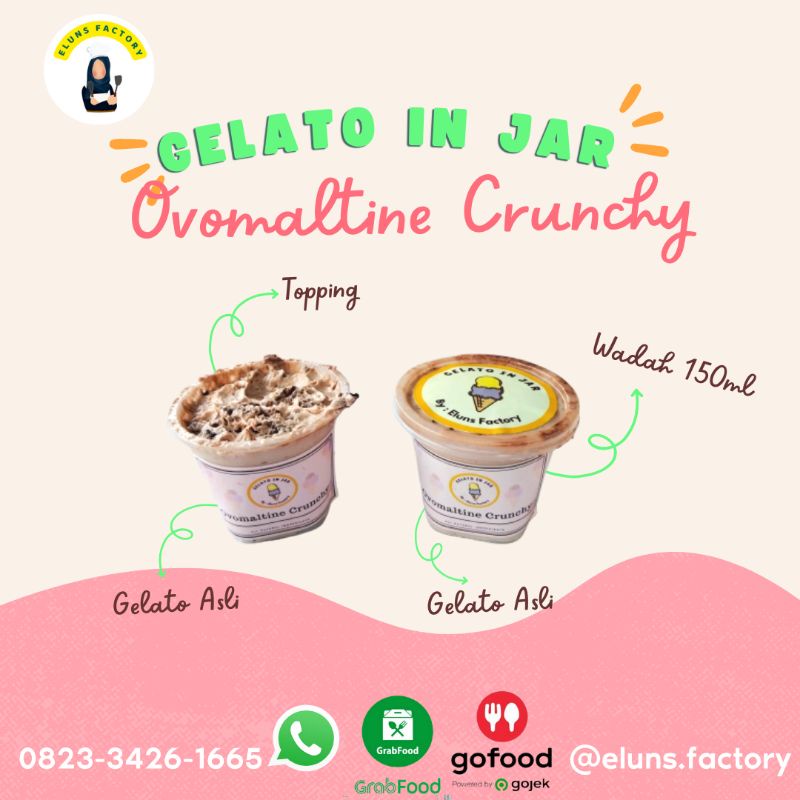 

[Gelato in jar Viral 150ML] Rasa Ovomaltine Crunchy