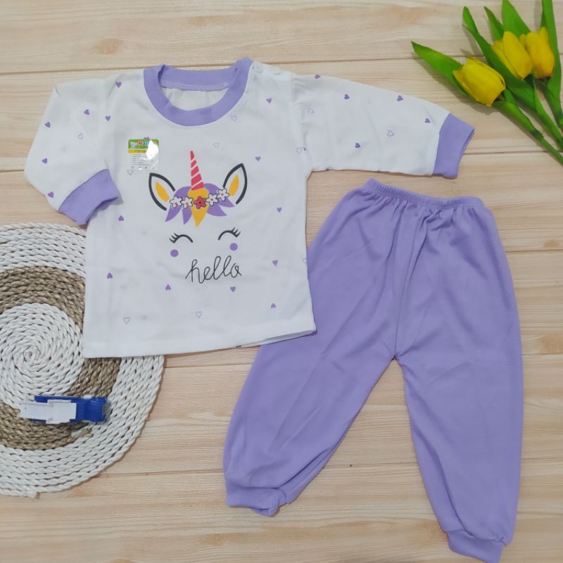 Setelan Baju Tidur Bayi Perempuan 6-12 Bulan Motif Kuda poni Lucu Nadia LITA BABY