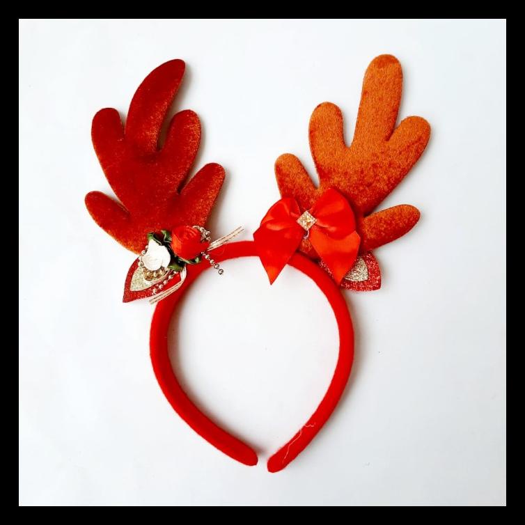 

BANDO NATAL RUSA BULU BANDO RUSA MERAH KADO CHRISTMAS DEER HEADBAND BARU