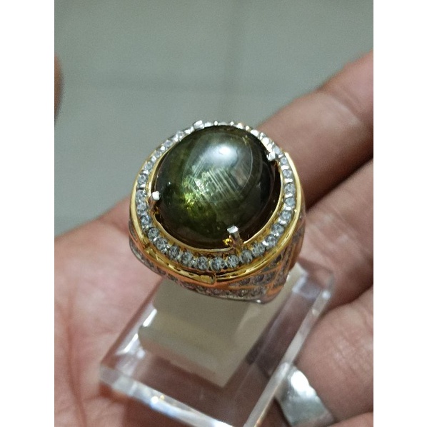 Natural Black sapphire bangsing