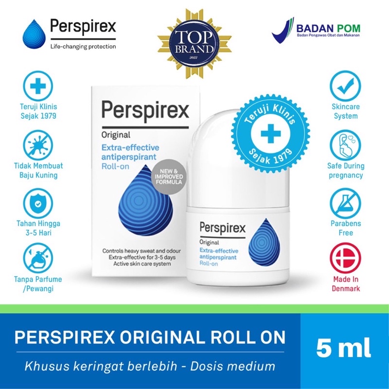 Jual Perspirex Original AntiPerspirant Roll On 5ml / Deodoran Tawas