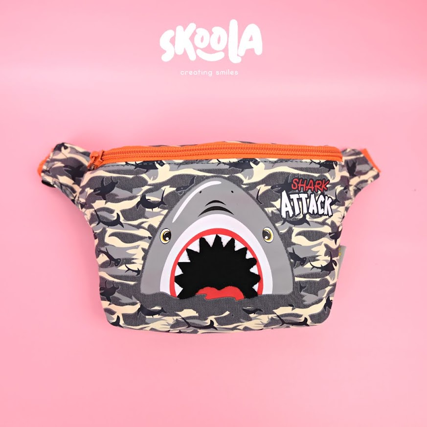 Skoola Tas Anak Laki-Laki PAUD Remaja Waist Bag Pinggang Shark Bola - Karu