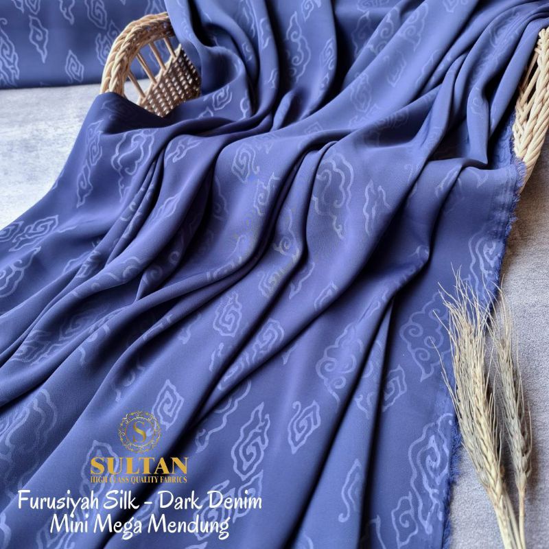 Kain Abaya Sultan Furusiyah Silk Emboss MMM (Mini Mega Mendung)/ Fursan Silk (nama lama)