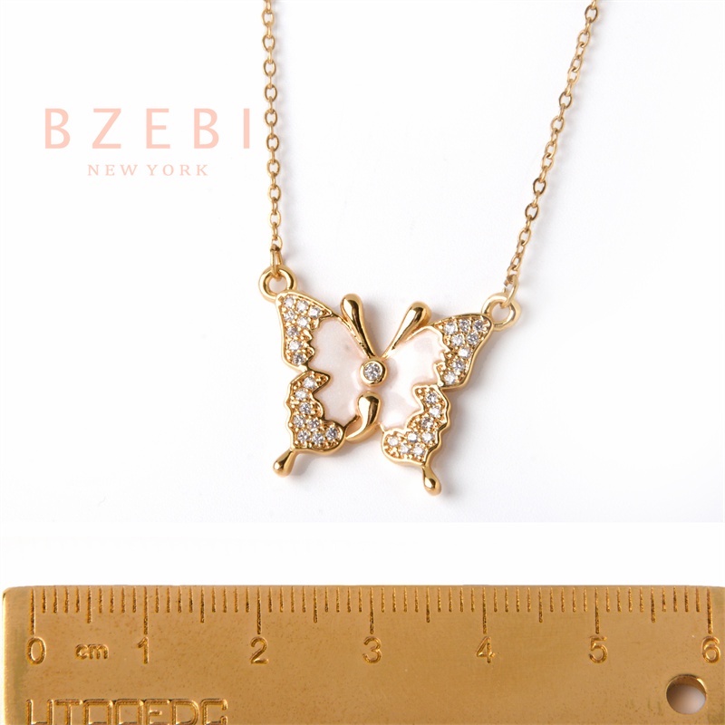 Bzebi Kalung Emas 18k, Kalung Baja Titanium, Kalung Liontin Berlian, Anti Karat, Aksesoris Fashion Wanita, Perhiasan Gaya Korea, Hadiah Ulang Tahun Dengan Kotak Eksklusif 22n