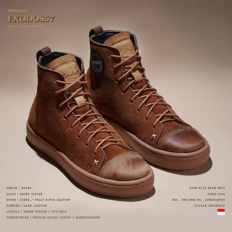 STHIRA | SEPATU MAGNA BROWN COPPER EXODOS57 | SEPATU KULIT | SEPATU BOOTS