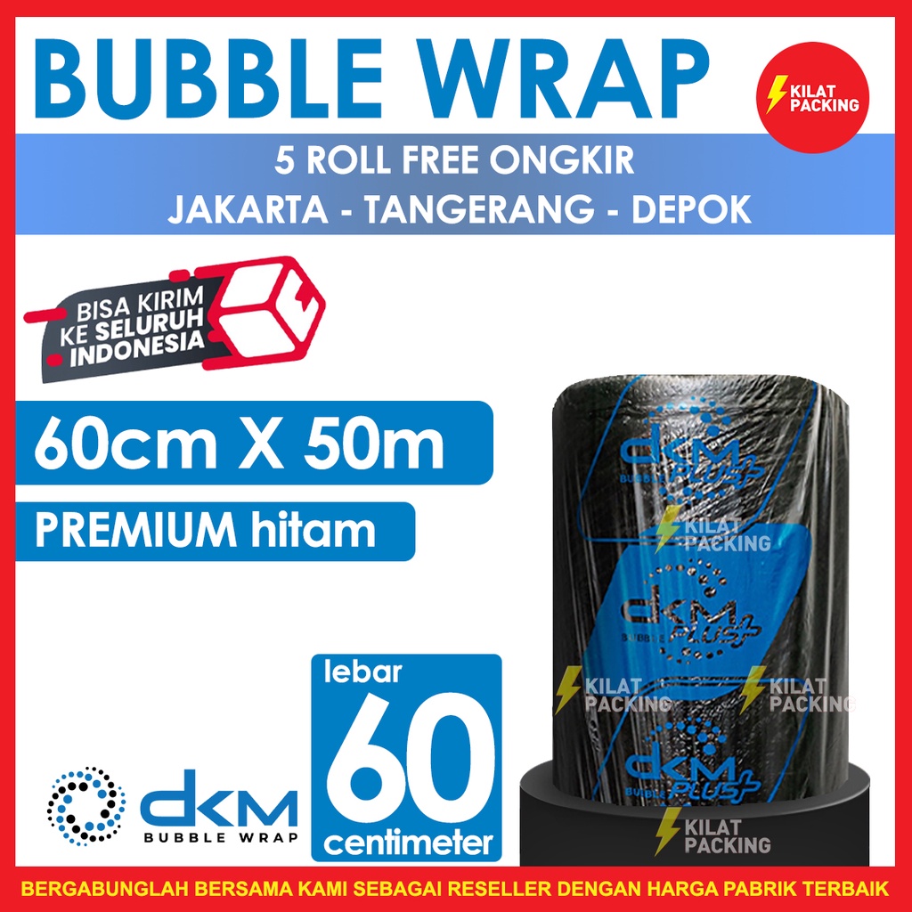 

Bubble Wrap Hitam 60CM X 50M Tebal Plastik Bubblewrap Roll