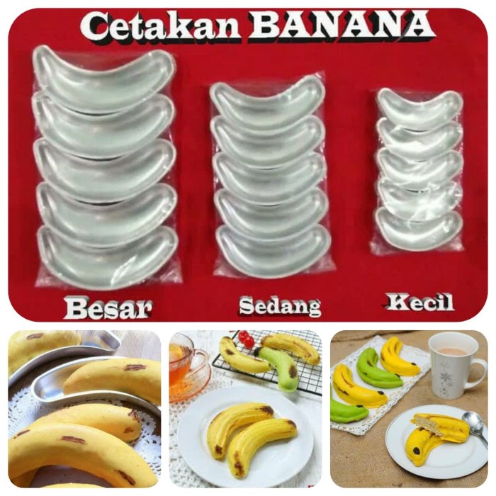 Buruan serbu] Cetakan kue pisang puding banana cake ukuran sedang 10pcs