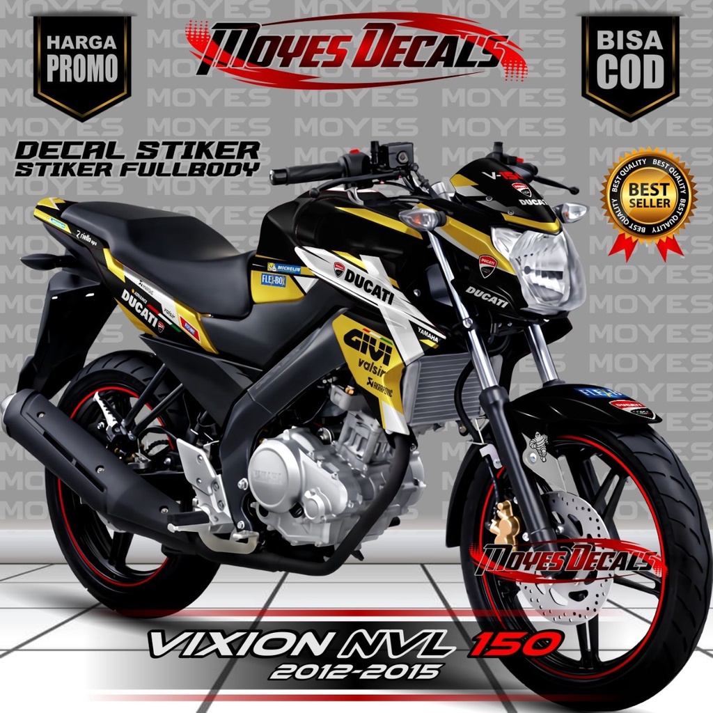 Decal Stiker Yamaha Vixion Nvl 150r Full Body - Motif Variasi Custom Ducati Motor Gp