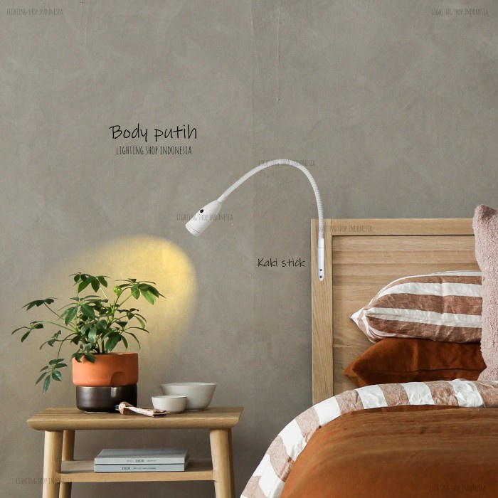 Lamp Lampu Dinding Spiral Lampu Baca Wall Lamp / Bed Light Flexible 3W