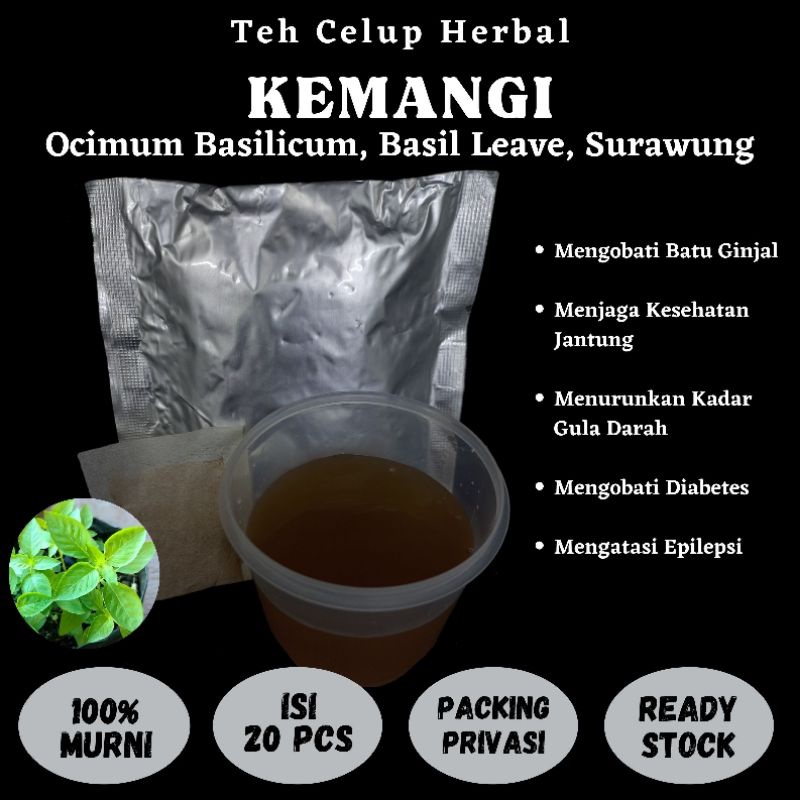 

Teh Celup Herbal KEMANGI Batu Ginjal Keputihan Sistem Imun Bau Mulut