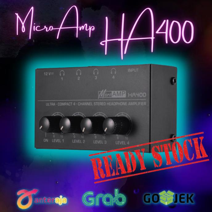 Jual Professional Headphone Amplifier 4 Channel Micro Amp Ha400 