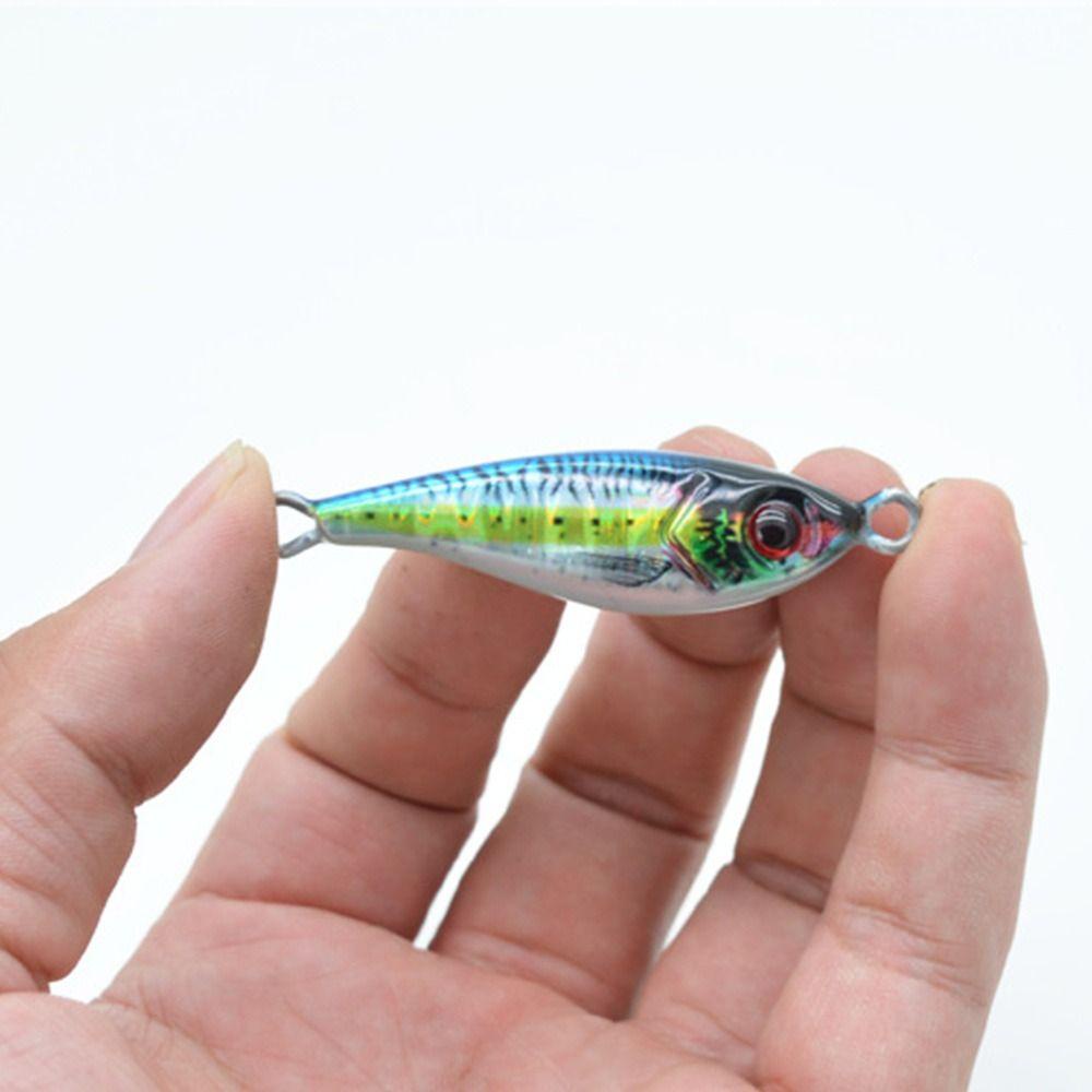 Top Metal Simulasi Umpan Pancing Ikan Kecil Simulasi Ikan Kecil Kait Bass Ganda Warna-Warni Memimpin Casting