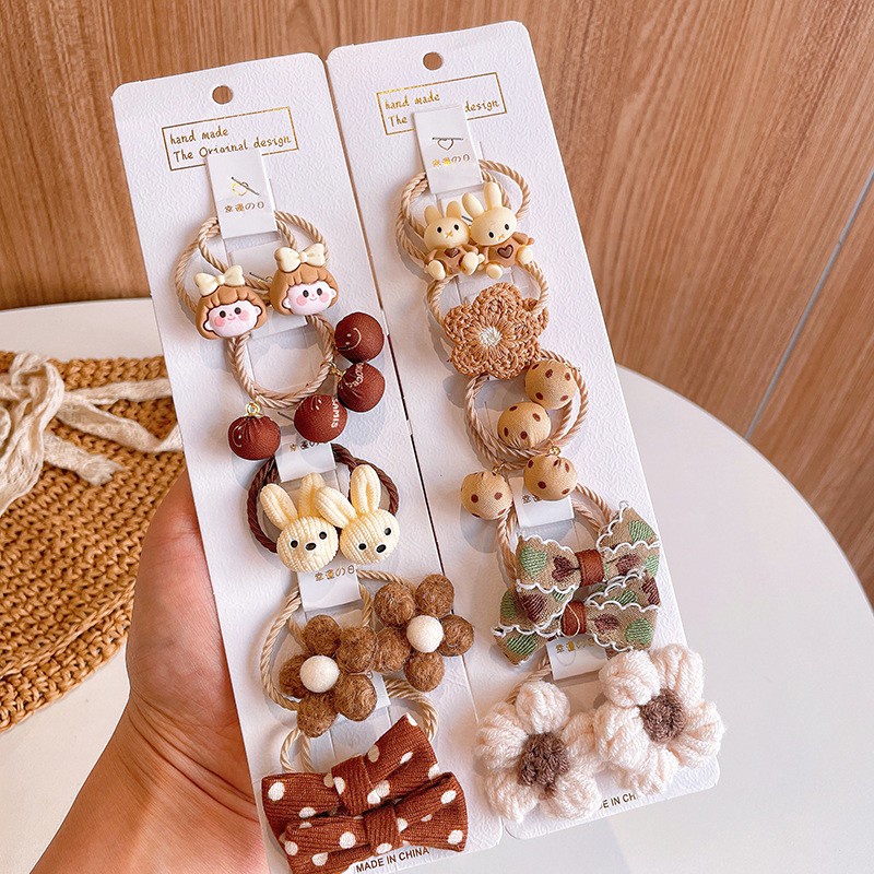 (isi 5pcs) Set Ikat rambut | Pita Karet Rambut | bayi anak import perempuan aksesoris catalog JYRF FJ