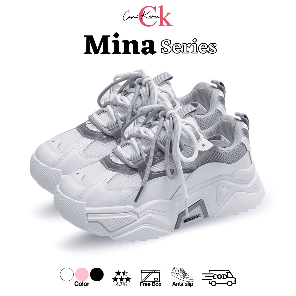 CaniKorea &quot;FREE BOX&quot; Mina Sepatu Sneakers Wanita Shoes Import Sepatu Sport Wanita 9089