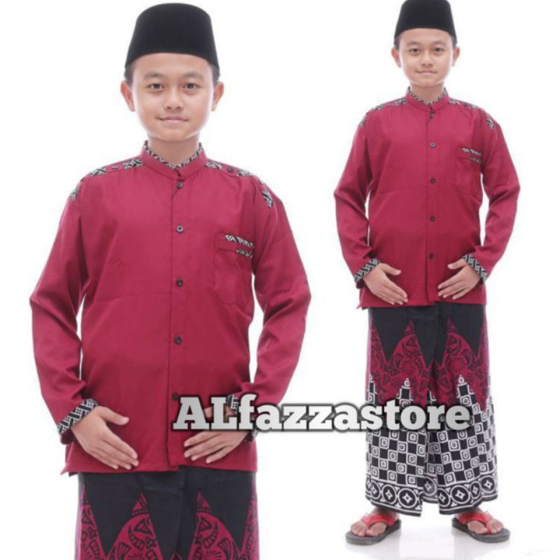 Baju koko dan sarung ||setelan anak remaja SD dan SMP