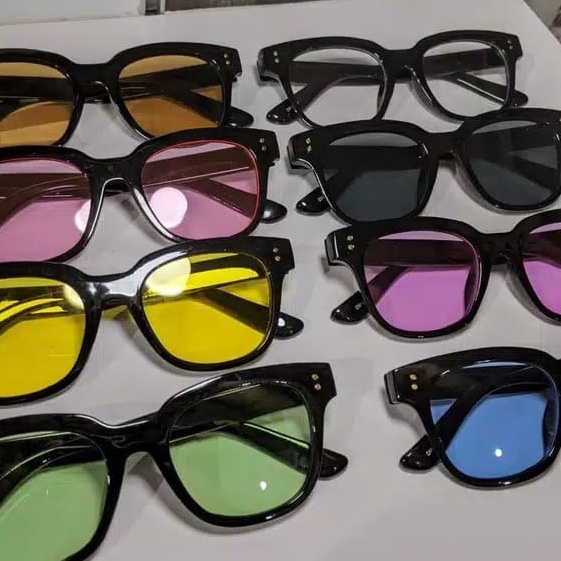 Kacamata Hitam Wanita Pria Lensa Sunglasses Korean Fashion Small Candy Color Import-4