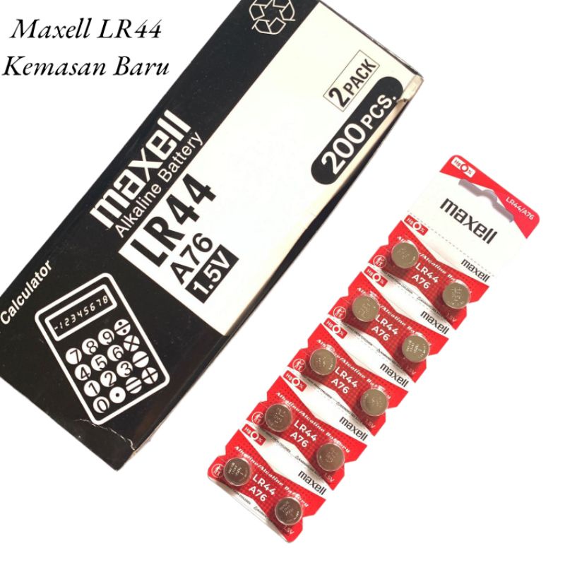 [ORIGINAL] Baterai Maxell LR44 / AG13 / L1154 / 357 / A76 Isi 10 Butir / MAXELL LR 44