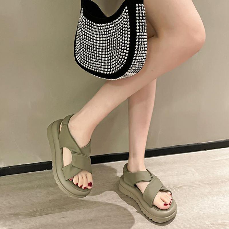 DDS22160 Sandal Tali Wanita Sandal Wedges Fashion Import Xnot Tali Belakang Ready Jakarta Bisa COD (With Box)