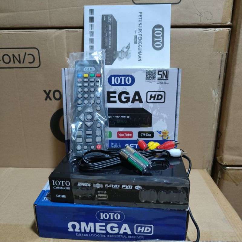 Set Top Box STB TV Digital IOTO OMEGA DVB T2 Tinggal Pasang Full HD