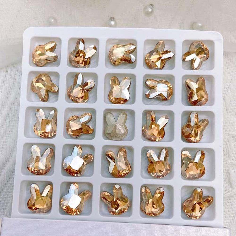 Mxbeauty Kelinci Nail Art Berlian Imitasi Wanita Fashion Mewah Manikur Aksesoris Hiasan Kuku 3D Perhiasan Kuku