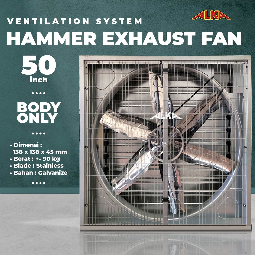 Box Fan Hammer 50 inch Bodi Saja Blower Besar Kandang Ayam Broiler Petelur Pedaging