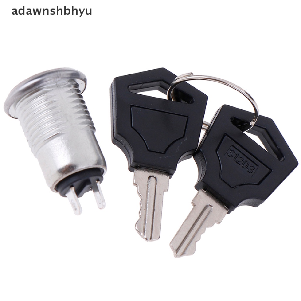 Adawnshbhyu 1pc 12mm Saklar Kunci Mini Saklar Kunci ON/OFF KS-02 KS02 Saklar Elektronik 3A 250V ID