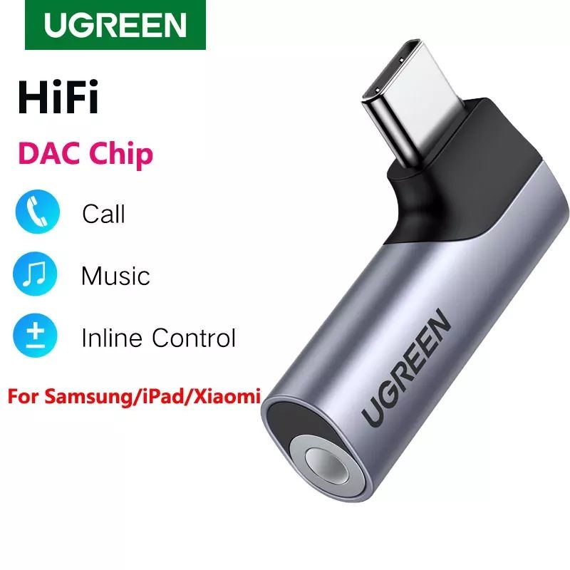 Ugreen USB Type C to 3.5mm Audio Adapter DAC Chip for Samsung iPad Pixel Asus Huawei Xiaomi Oppo Vivo