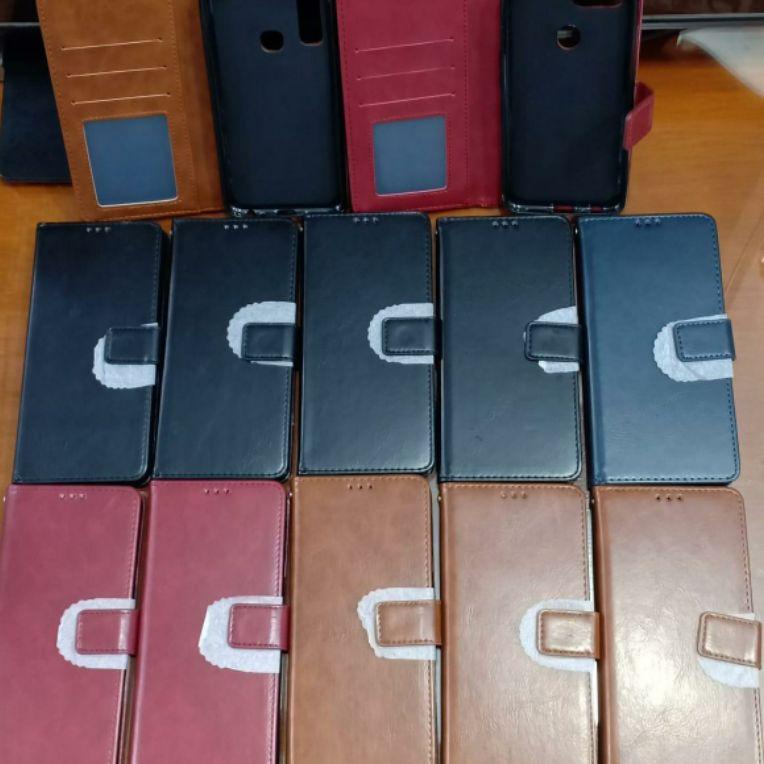 Y(2E☛) WALLET Flip Cover Oppo F11 Pro F11PRO F11 / A15 A16 A57 2022 (New) / A74 A15S A52 A53 / A33 A92 2020 A96 Leather Case Dompet Standing Hybrid Armor Flipcase Kick Stand Silikon Tali Gantungan Flipcover Silicon CaseHp Kulit Kancing Magnet Sift Hard CA