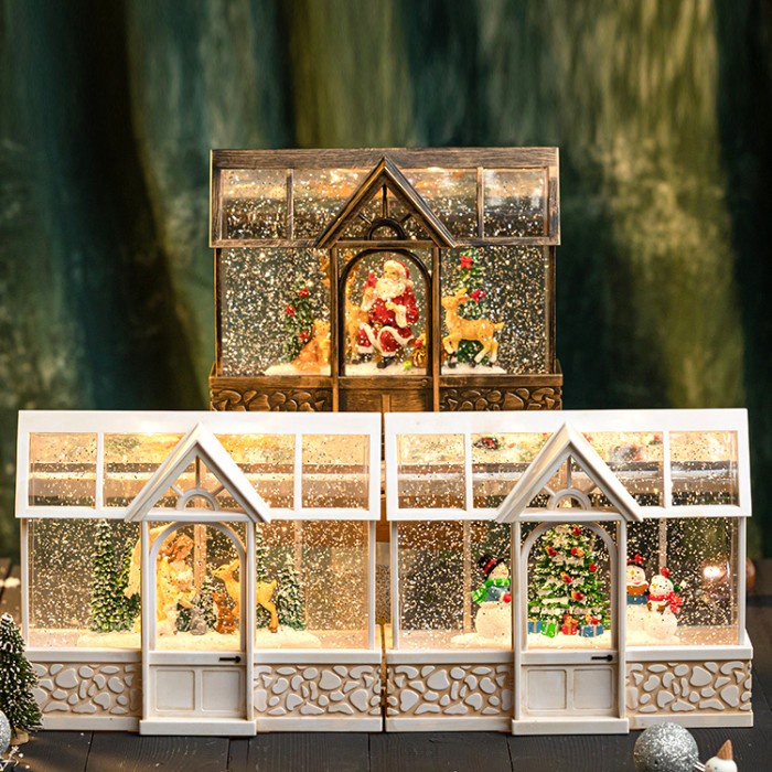 Snow Globe Rumah Kaca Natal Kotak Musik Kado Music Box Glass House Kotak Musik Natal Harga Grosir Termurah Kado Natal Christmas Music Box Snow Box