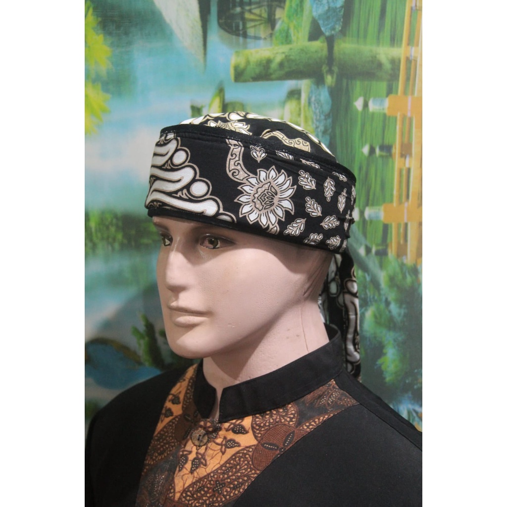 PECI KOPIAH BLANGKON IMAMAH BATIK KATUN UKURAN DEWASA DAN ANAK ANAK (BIRU)