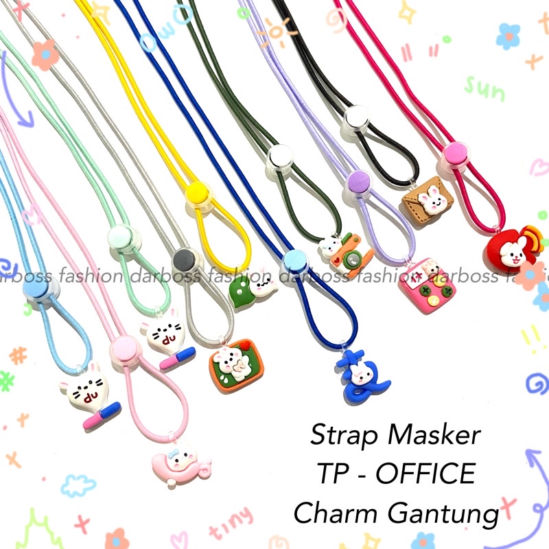 (PART 1 CG) Tali kalung Masker Anak dan Dewasa CUSTOM NAMA / REQUEST NAMA / Strap Masker 2 in 1 / Konektor Masker Hijab / Stopper Warna / Charm karakter boneka lucu / CLAY RESIN / GROSIR STRAP MASKER / TALI MASKER LUCU