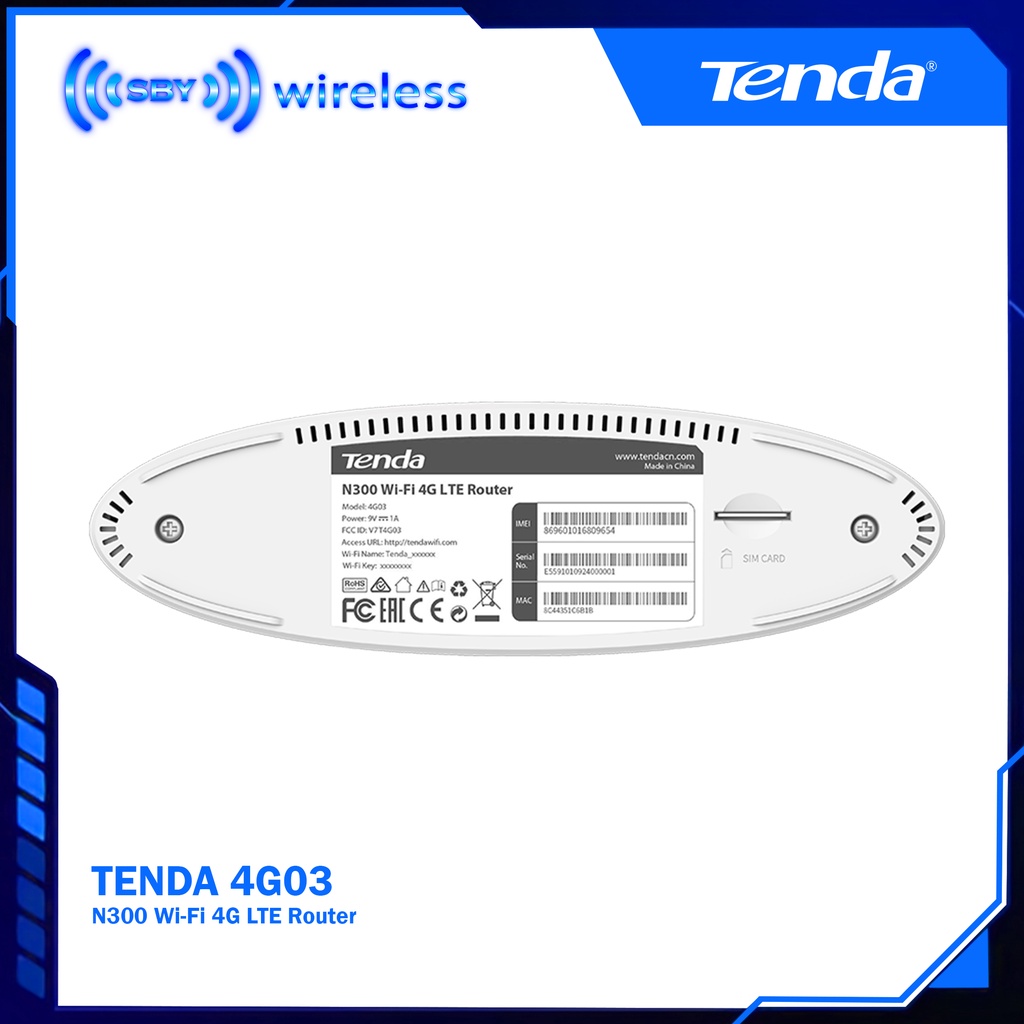 Tenda 4G03 N300 Wi-Fi 4G LTE Router