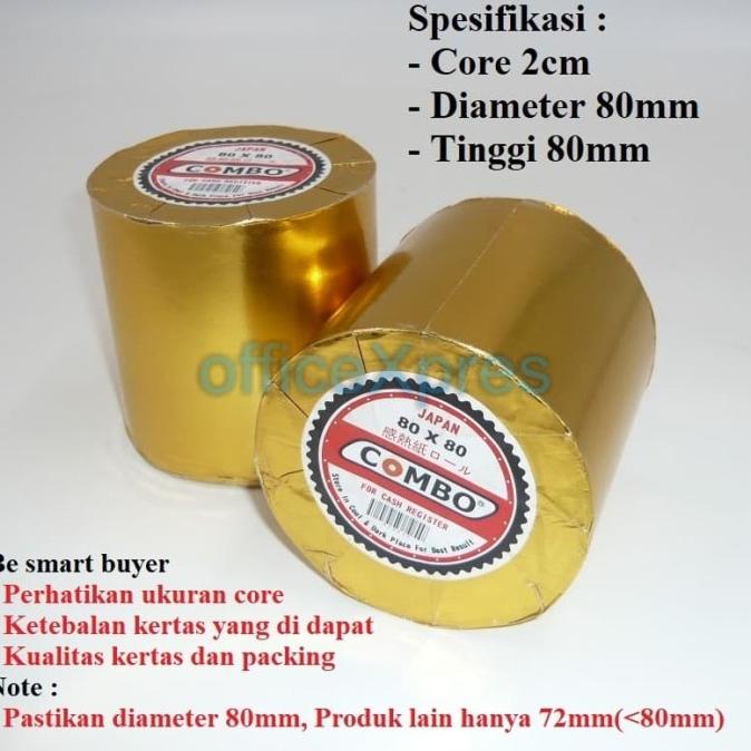 

KERTAS STRUK KASIR - KERTAS THERMAL 80 X 80 - KERTAS KASIR ROLL COMBO