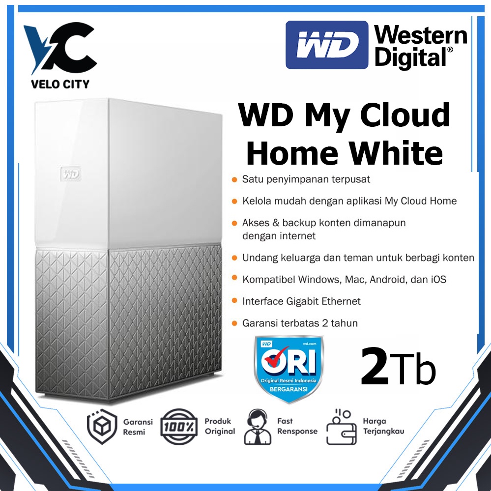 WD My Cloud Home 2TB - Hardisk Eksternal Personal Cloud Storage