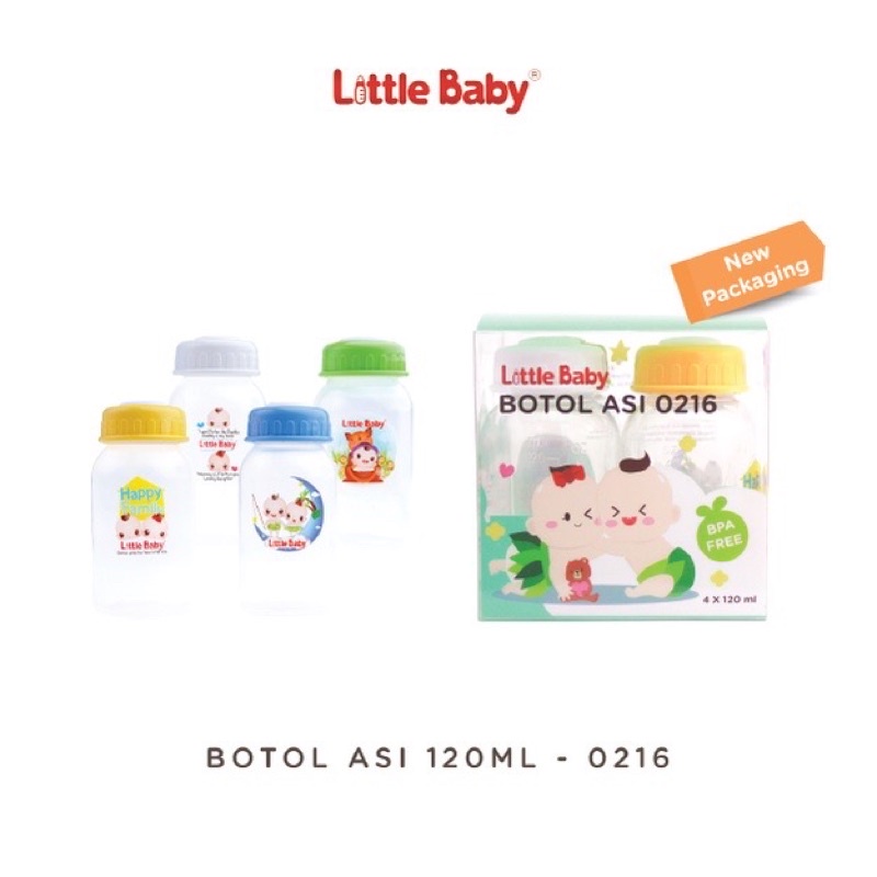 Little Baby Botol Asi 120ml 4pcs BPA Free - Kontainer Asip