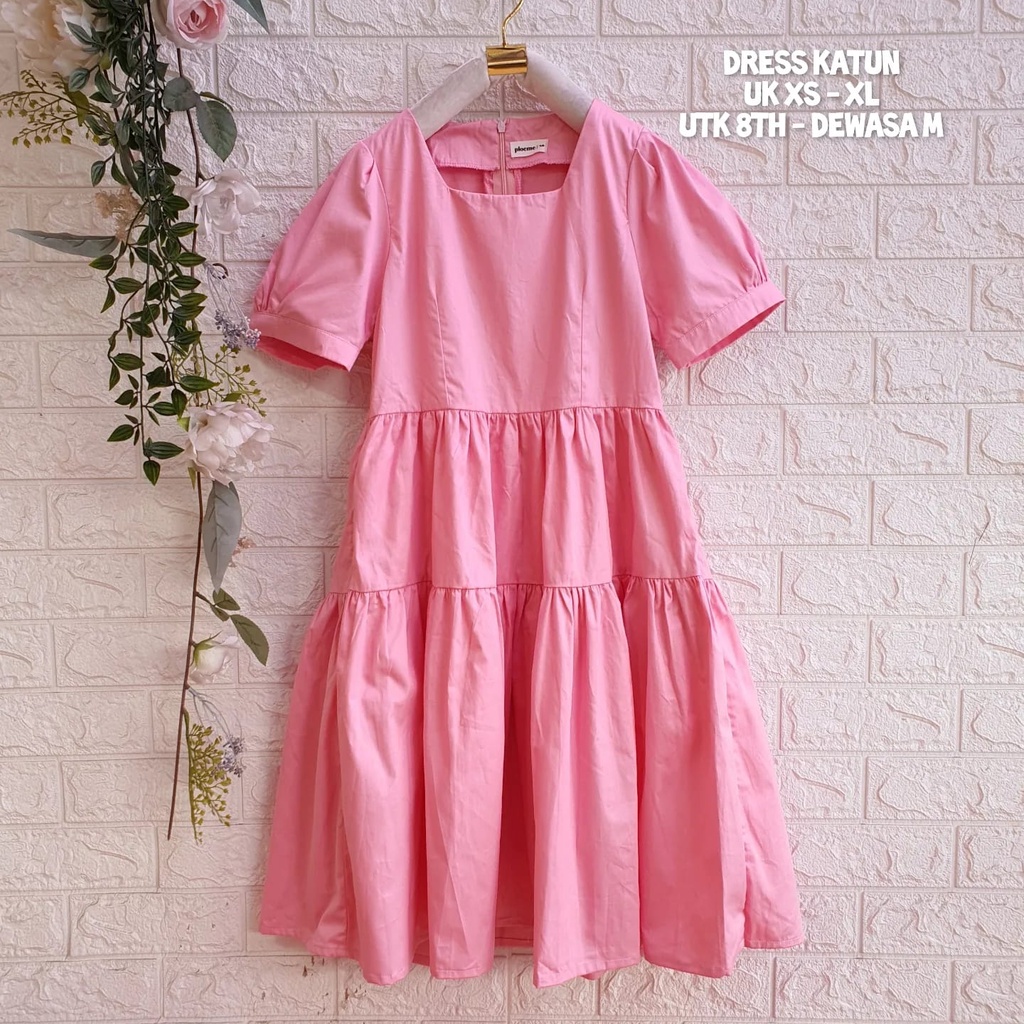 Dress Katun Anak Import Polos