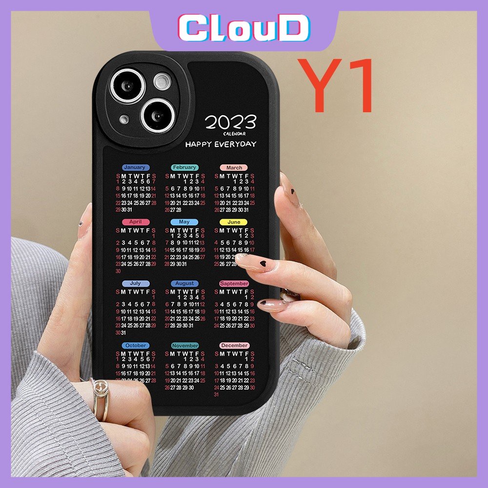 IPHONE Casing Ponsel Kalender Happy Everyday 2023kompatibel Untuk Iphone11 13 12 14 Pro Max7 8 Plus XR X XS Max 6 6s Plus Se2020 Shockproof Soft Tpu Couple Back Cover