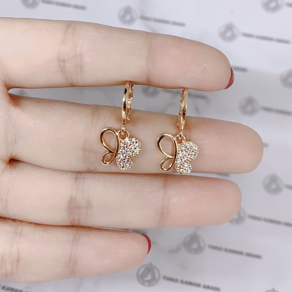 Anting Xuping Gold Perhiasan Fashion Wanita Permata Sabit *12