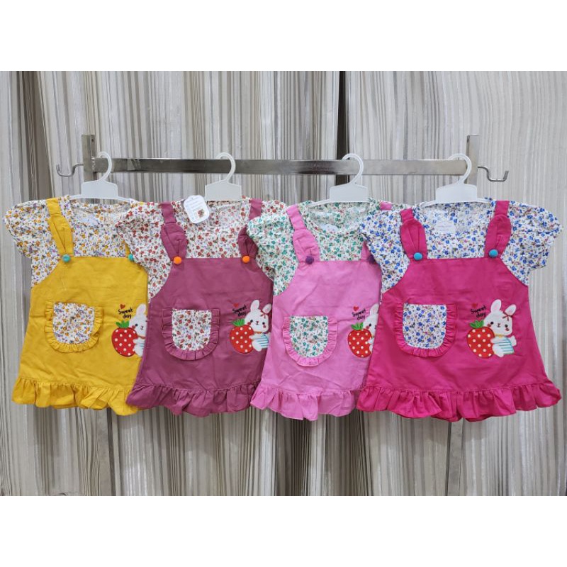 baju bayi perempuan set Dress bunny sweet