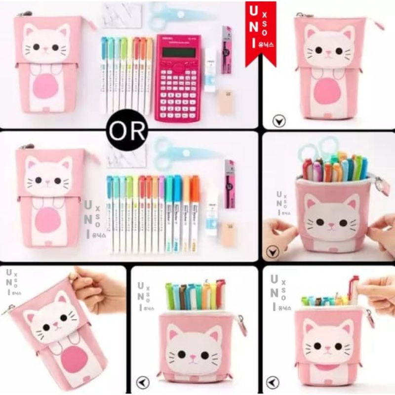 

Unixso kotak pencil model tarik panjang pendek pencil case lucu imut