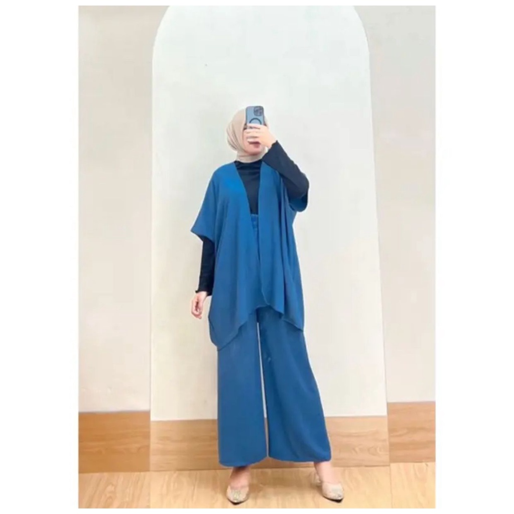 1KG MUAT 2SET | DINDA ONESET SETELAN OUTER CRINKLE PREMIUM HITS OOTD SELEBGRAM FASHION TERKINI