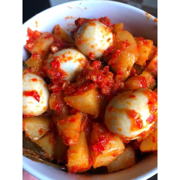 

sambel kentang telur puyuh