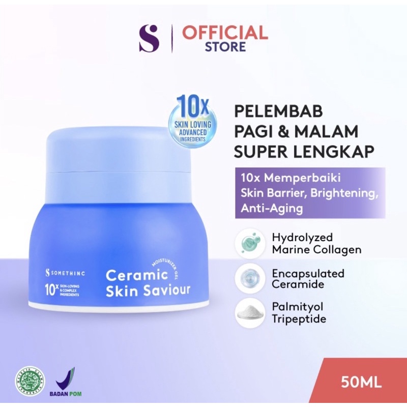 SOMETHINC CERAMIC SKIN SAVIOUR 50 ML FULLSIZE SOMETHING Ceramic Skin Savior Moisturizer Gel - Pelemb