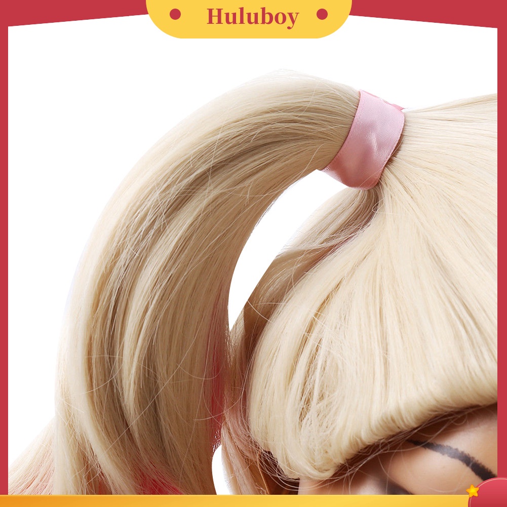 Wig Rambut Panjang Keriting Warna Gradasi Pink Biru Untuk Cosplay Wanita