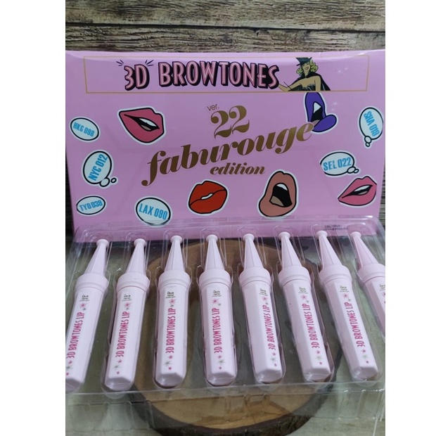 BOX PAPAN-LIP GLOSS MATTE 3D BROWTONES 8 PCS COLOR MATTE