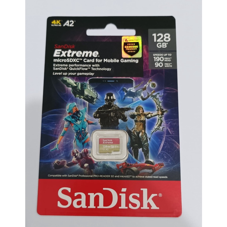 SANDISK EXTREME MICROSDXC 128 GB A2 4K
