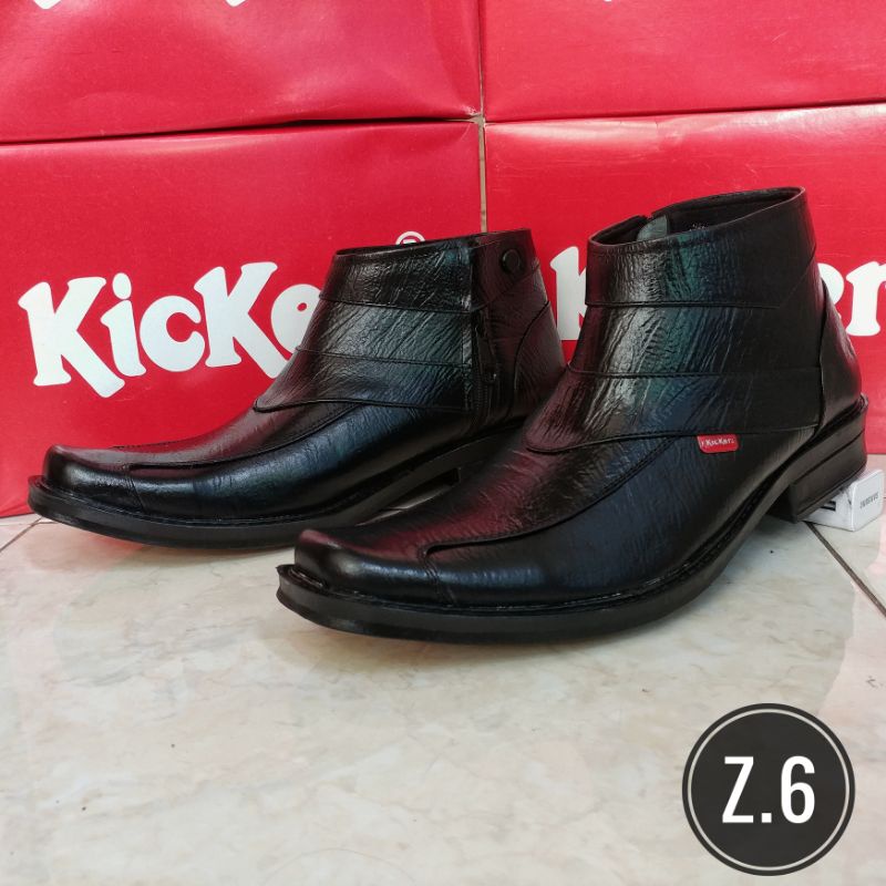 Sepatu Formal Pantofel Boots PDH Pria Bahan Kulit Asli Elegan