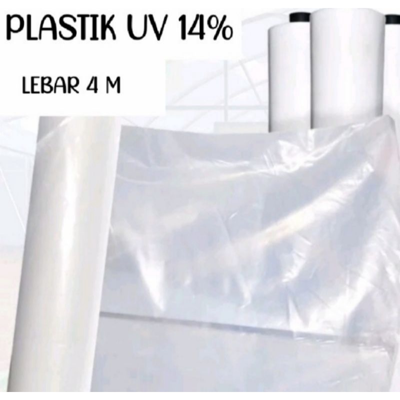 plastik uv lebar 4 meter x 12 meter 200 mecron