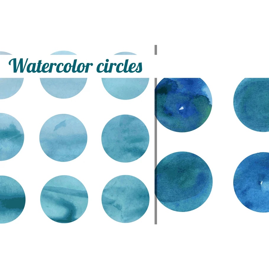 Watercolor Pattern, Lines, Circles