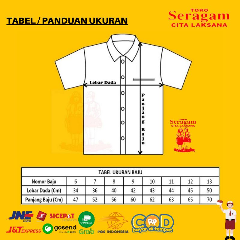 Seragam Sekolah Sd Atasan Baju Putih Tangan Pendek